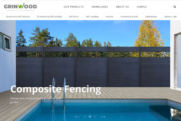 格林特木塑，Grinwood WPC Material Co.,Ltd.，外貿(mào)公司網(wǎng)站設(shè)計(jì)